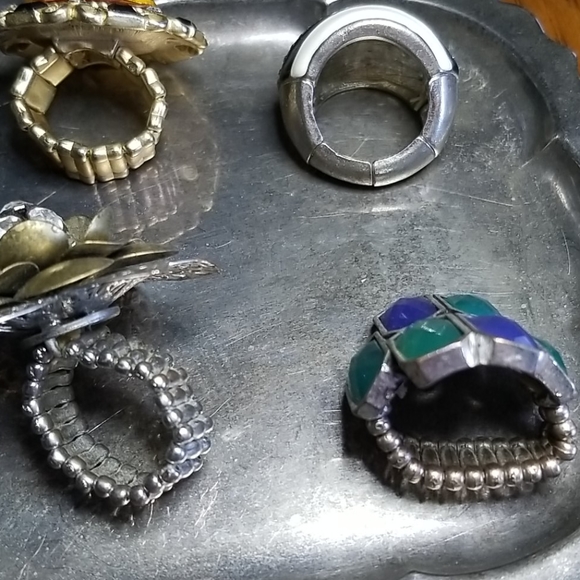 Adjustable Rings Dried Flowers Rhinestone - Picture 6 of 6